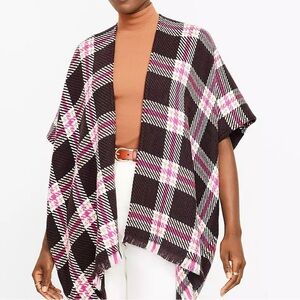 🥳Cozy Plaid Loft Wrap NWT